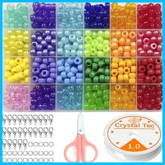 24色 ポニービーズ BetterJonny 約720個 アルファベットビーズ アクリル ビーズ バレルビーズ キット カラフルなブレスレットストリングネックレスイヤリング ジュエリー作り…