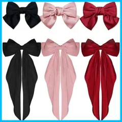 6個 リボン ヘアクリップ BetterJonny サムコス 蝶結び 髪飾り ヘアアクセサリー 大きめ 蝶結びヘアークリップ 髪留め バレッタ おしゃれ エレガント ヘアピン ウェディング ヘッド 結婚式…