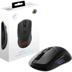 MSI VERSA 300 ELITE W ワイヤレス ゲーミングマウス 軽量 65g 有線 無線 左右対称 MS0730 [2)VERSA 300 ELITE 無線/有線 65g Black]のサムネイル