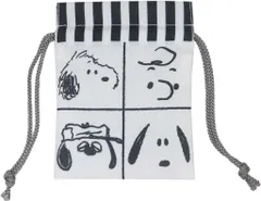 【中古】バッグ フェイス(ブラック) 豆巾着 「PEANUTS(SNOOPY)」