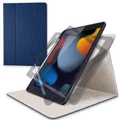 新品 エレコム iPad 10.2 第9/8/7世代 (2021/2020/2019年) ケース オートスリープ対応 360度回転 Pencil収納 ネイビー TB-A19RSA360NV