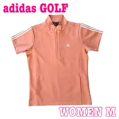 adidas GOLF アディダスゴルフ 半袖 ロゴ刺繍 ハーフジップ モックネック ゴルフシャツ M