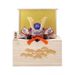 新品 [薬師窯] 五月人形 日本製 端午の節句 ミニ コンパクト 手のひらサイズ 陶器 染錦 出世兜(尚武大・収納桐箱台付)