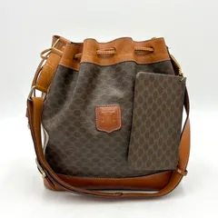 CELINE セリーヌ マカダム柄 巾着 ショルダーバッグ ポーチ付き 2Y5647