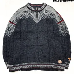 Dale of Norway ニット セーター ハーフジップ 裏地付き ウール 総柄 ノルディック マルチカラー グレー ダーレ・オブ・ノルウェー デール・オブ・ノルウェーのサムネイル