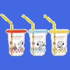 80s カフェ スヌーピー 3個 日本製 230ml タンブラー SIH2ST-A ストロー付 スケーター(Skater)