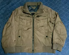 (ヴィンテージ) Tommy Hilfiger トミーヒルフィガー NEW YORK シティ 肘当て MA-1ジャケット オリーブカーキ (L)