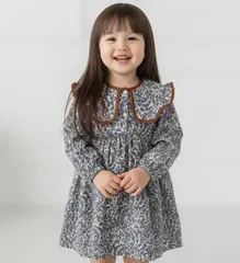 子供服 ワンピース 女の子 長袖 花柄 韓国風 キッズワンピ 80 90 100 110 120 130 140cm 春 秋