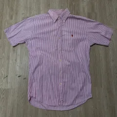 ポロラルフローレン ピンク ストライプ 半袖 シャツ 38