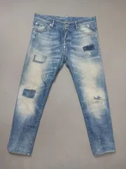 34 正規品 DSQUARED2 ダメージ リペア スリム ジーンズ