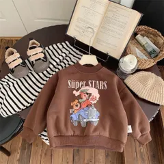 キッズ スウェットシャツ トレーナー ベアープリント 長袖 ブラウン グレー 110cm 120cm