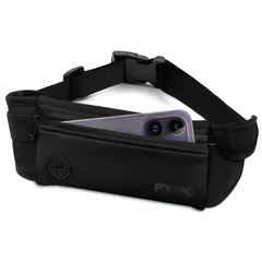 【特価セール】ウエストポーチ iPhone 揺れない スマホ対応 ランニング 防水 ポーチ 薄型 軽量 おしゃれ ランニングポーチ メンズ レディース PYFK (ブラックログ)