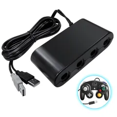 【数量限定】Switch コントローラ接続タップ GCコントローラー 接続タップ 3IN1 変換アダプタ ゲームキューブ TURBO連発機能 ４ポート 最大８人同時にプレイ 大乱闘スマッシュブラザーズ対応 Switch ニンテンドースイッチ用 有機ELモデル/