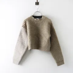 ロク 6 ROKU ビューティアンドユース LOOP PATCH CREW NECK KNIT ニット ｜ベージュ グレー【2400014897562】のサムネイル