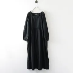 美品 レプシィム LEPSIM スクエアネックギャザーワンピース F＼ブラック ドレス フレア【2400014898989】