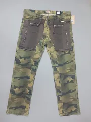 新品 38 JMC Y2K カモフラージュ ポケット当て カーゴ デニム パンツ