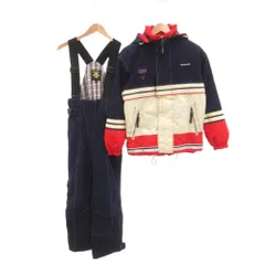 デサント DESCENTE スキーウェア セットアップ 中綿ジャケット オーバーオール ビブパンツ S 赤 レッド 紺 ネイビー /YJ ■ECA002