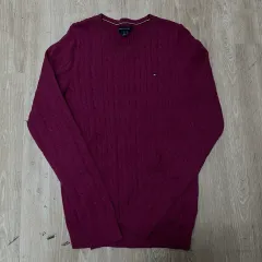 トミーヒルフィガー ミニフラッグ ケーブル クルーネック ニット S/90