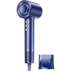 ドライヤー【2025進化モデル・20ｓ速乾】大風量 高速ヘアドライヤー 2億高濃度マイナスイオン 静電気抑制 NTC温度制御システム 過熱保護 恒温ヘアケア 髪質改善 5段階温度調節&3段階風量 【温冷リズム】 マグネット式ノズル付き 小型  341a373b