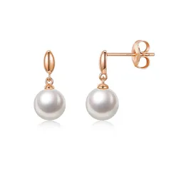 【新品】 PHNIBIRD 真珠 ピアス レディース 揺れる 結婚式 金属アレルギー対応 シルバー925 8mm パール ピアス ピンクゴールド 6月誕生石 母の日 プレゼント 母の日 ギフト 入学式 卒業式 記念日 還暦祝い プレゼント女性 0