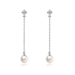 【新品】 FH.bird パール ピアス レディース ゆれる 結婚式 花嫁 アレルギー対応 シルバー925 ロングピアス 真珠 揺れる 上品 人気 シンプル 6月誕生石 誕生日ギフト ジュエリー 母の日 プレゼント 母の日 ギフト 入学式 卒業式 0