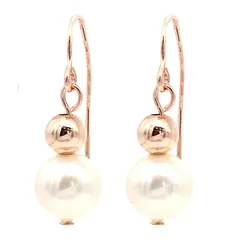 【新品】 [miwaki] K14GF ゴールドフィルド ピアス メタルボール 貝パール レディース アクセサリー 女性用 シンプル 金属アレルギー対応 k14gf43 ピンクゴールド フック 1