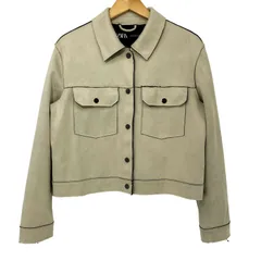 ザラ ZARA 23SS フェイクスエード スナップボタン ジャケット レディース import：M 