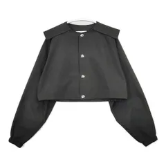THE RERACS SUPER SHORT P/P COLLARLESS BLOUSE 定価39600円 23SS-REBL-354L セーラーカラー ジャケット ブラック レディース ザリラクス【中古】6-0325M∞のサムネイル
