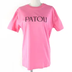 未使用品☆PATOU パトゥ JE0299999426P オーガニックコットン100％ ロゴプリント クルーネック 半袖Ｔシャツ ホットピンク S レディース