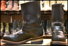 【6D 良品 17年】レッドウィング 2268 エンジニア 黒 ブラッククローム スチールトゥ プルオン ブーツ redwing HOPESMORE【GD042】