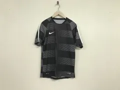 本物ナイキNIKEボーダー柄ロゴ刺繍ゲームシャツ半袖Tシャツメンズサーフアメカジミリタリーストリートスケーターワークビジネススーツモードスポーツゴルフ黒ブラックL