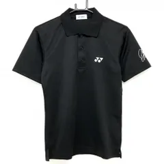 【超美品】ヨネックス 半袖ポロシャツ 黒 ロゴ白 シンプル メンズ SS ゴルフウェア YONEX