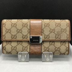 グッチ 長財布 折り財布 GGキャンバス ゴールド金具 ロゴ 大容量