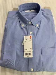 UNIQLO ファインクロス コンフォートシャツ ワイシャツ シャツ 長袖  ブルー