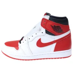 NIKE (ナイキ) AIR JORDAN 1 HIGH OG HERITAGE エアジョーダン 1 ヘリテージ ハイカットスニーカー ホワイト/レッド US9/27cm 555088-161