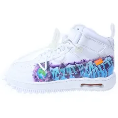 NIKE (ナイキ) ×OFF-WHITE AIR FORCE1 MID SP LTHR オフホワイト エアフォース1 ミッドカットスニーカー ホワイト US9.5/27.5cm DR0500-100