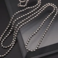 V017 ヴィンテージ STERLING SILVER925刻印 ネックレス カットボールチェーン デザイン シルバー