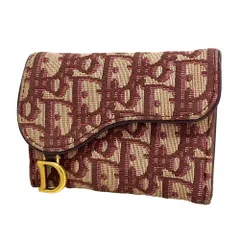 クリスチャン・ディオール(Christian Dior) クリスチャンディオール 名刺入れ・カードケース トロッター サドル キャンバス ボルドー レディース