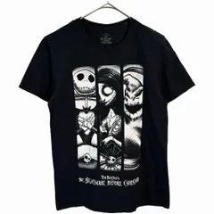 Disney ディズニー ナイトメアー・ビフォア・クリスマス 半袖Ｔシャツ キャラクター ホラー ブラック(メンズ M)中古 古着 X7602