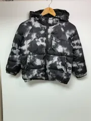 128 ザラ ブラック/白 雲 プリンティング ダウン アウター