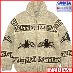 カウチンセーター kanata ニット XXL カナダ製 カナタ ウール ハンドニット 鳥 サンダーバード グレー カウチンセーターサイズXXL一覧←SEULB屋着古← HN2380のサムネイル