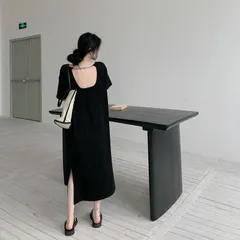 ロングワンピース 背中あき バックシャンワンピース Tシャツワンピ 半袖 ゆったり レディース クルーネック ワンピース 夏 ロング丈 背中開き カジュアル 体型カバー 着痩せ エレガント ゆったり 肌触り 柔らかい 1592