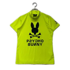中古 レディース サイコバニー Psycho Bunny 半袖シャツ 1(S) ネオンイエロー モックネック 薄手のサムネイル