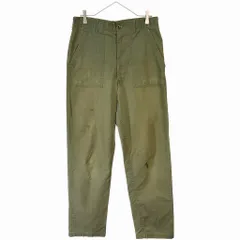 70年代 米軍実物 U.S.ARMY ベイカーパンツ ヴィンテージ ミリタリー オリーブ(メンズ W32 L32相当)中古 古着 X7336