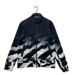 中古 メンズ アディダスゴルフ adidas GOLF ブルゾン M 黒×白 ブラック×ホワイト 裏地付き フルジップ