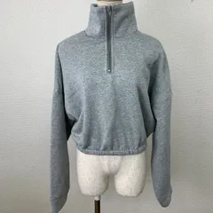 SHEIN ハーフジップ スウェット L レディース グレー ショート丈 ハイネック　20260402-0012