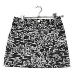 中古 レディース ニューバランスゴルフ New Balance golf スカート 2(L) 黒 ブラック ロゴ総柄