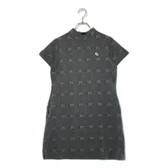 中古 レディース パーリーゲイツ PEARLY GATES ワンピース 0(S) 黒×グレー モックネック リボン 総柄