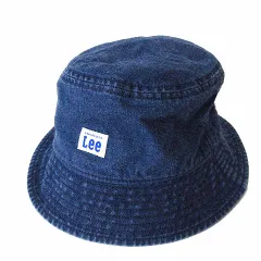 リー LEE バケットハット 帽子 ぼうし デニム ロゴ 刺繍 58cm インディゴブルー ぼうし