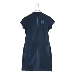 中古 レディース ゾーイ ZOY ワンピース 36(S) 紺 ネイビー 半袖 ハーフジップ